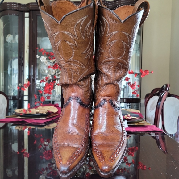 DAN POST Rare Find  EXOTIC STITCH COWBOY BOOTS - Picture 2 of 15